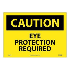 National Marker C485PB Eye Protection Required Caution Sign, PS Vinyl, 10" x 14"