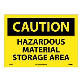 National Marker C310PB Hazardous Material Storage Area Caution Sign, PS Vinyl, 10" x 14"