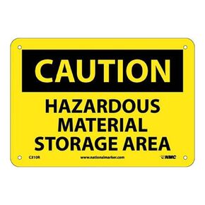 National Marker C310R Hazardous Material Storage Area Caution Sign, Rigid Plastic, 7" x 10"
