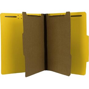 Two Divider Pressboard Classification Gray File Folder - Letter Size | Box of 10 | 2/5 ROC Top Tab | 2" Expansion | Six 2-Inch Fastener Prongs | Made in America