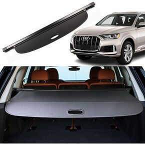 Liizoo Cargo Cover for Audi Q7 2022 2023 2021 Q7 Accessories 2020 2019 2018 2017 2016 Retractable Trunk Rear Security Cover Shielding Shade, Black