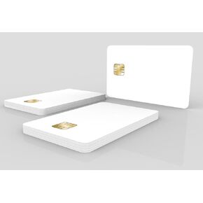 FM4428 Contact Chip PVC Smart Card, ISO7816, Blank White, Gloss Finish (Pack of 10)