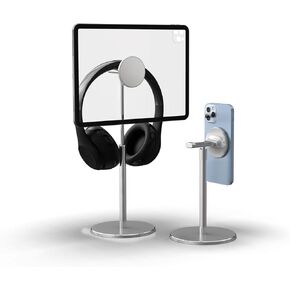 Cell Phone and Gaming Headset Stand, Headphone Holder, Magnetic Phone Stands, Aluminum Desktop Headphone Holder for Desk, for Smartphone &Tablet