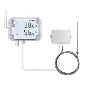 Ubibot GS1-AETH1RS + Siren Bundle Ethernet Thermometer Hygrometer, WiFi Temperature Humidity Sensor, Digital Temperature Data Logger, Free App Email Alert(2.4GHz WiFi & RJ45 Ethernet, no hub Required)