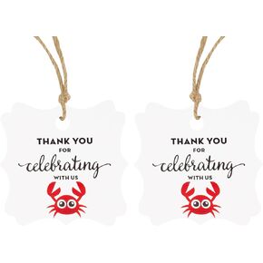 Anwyll Thank You Tags,Thank You Gift Tags for Favors,Personalized Kraft Paper Thank You Gift Tags with String,100 Pcs Thank You for Celebrating with Us Tags for Party,Weeding,Anniversary,Baby Shower