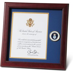 Allied Frame US Air Force Wings Presidential Memorial Certificate Frame with Medallion - 8 x 10 Inch