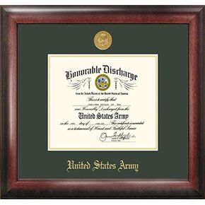 Patriot Frames Army Discharge Frame with Gold Medallion 8.5 x 11 Inches