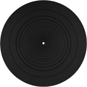 12 Inch Turntable Mat, Silicone Black Record Player Mat Anti-Static LP Anti-Slip Mat Anti-Slip Turntable Mat Suitable for All LP Vinyl Record Players Home Vinyl Record Mat Replacement Accessories