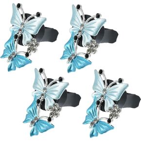 X AUTOHAUX Car Butterfly Shape Clips for Air Conditioner Outlet Vent Decorations Clip Purple 4 Pcs