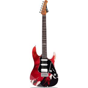 جيتار كهربائي ذو جسم صلب من WestCreek JX-20، التقاطات HSS مع ملف منفصل، رقبة خشب القيقب المحمص، حنق نهاية مستديرة، صواميل عظمية، لوحة فريتس من خشب الورد، جسم الماهوجني (أبيض فيكتوري) in Kuwait