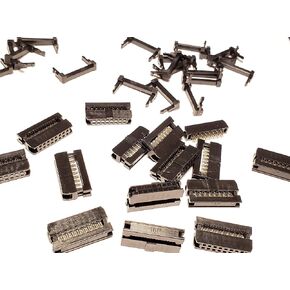 Connectors Pro 2X8 16 Pins 2mm Pitch 0.079" Dual Row IDC Socket, 25-Pack 16P 2.0mm MFC Connector for 1mm Flat Ribbon Cable