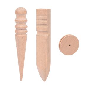 Esamero 3Pcs Professional Wood Leather Edge Burnisher,Leather Edge Sand and Polish Sticks for Polishing Leather Craft Edges