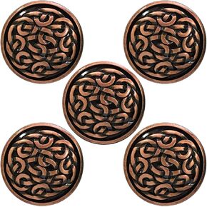 Pack of 6 Western Saddle Belt Biker Leather Craft Art Tack 1" Celtic Conchos Screw Back Concho - Brass