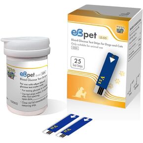 eBmonitor eBpet Test Strips for Use eBpet Blood Glucose Monitoring System, 25 Test Strips, Dog & Cat Code Card