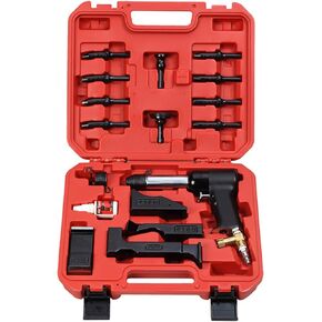 HRH-3X-777 DELUXE AIR HAMMER KIT FOR RIVETS. INCLUDES: 4 BUCKING BARS, 4 CUPPED UNIVERSAL HEAD BITS (3/32", 1/8", 5/32" & 3/16")