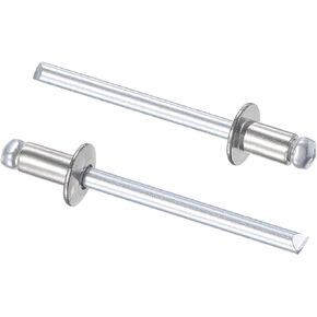 uxcell Blind Rivets, 304 Stainless Steel Pull Rivets Core Decoration Rivets 5mm Diameter 20mm Grip Length Silver Tone, 25pcs