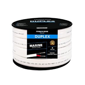 4 Gauge 2 Conductor Marine Wire - 30 ft Duplex Flat Marine Grade Wire Tinned Copper Oxygen-Free Insulated - 4/2 AWG UL 1426 Standard PVC Wire for Boat, Automotive, Speakers, Camper & Trailers