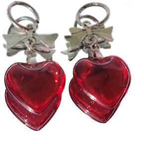 Bow Earrings For Women Sweet Bow Earrings Red Heart Earring Bow Stud Earrings Y2k Gifts For Teen Girls
