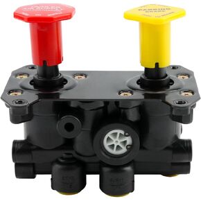 Misakomo 800257 MV-3 Dash Air Brake Control Valve - Bendix 065523 Trailer Parking Brake Valve with 3/8 Push to Connect Port - Compatible with Peterbilt and International Commercial Heavy Duty Trucks