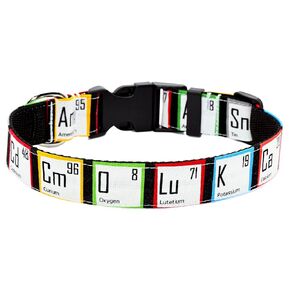 Periodic Table Dog Collar - Science Chemistry Geek - 4 Sizes - 1 Inch Wide - Handmade by Green Acorn Kitchen (Medium 12-17")