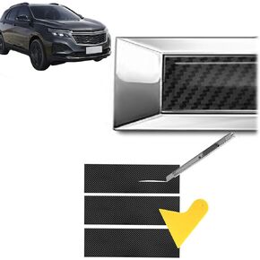 QianBao Compatible with Carbon Fiber Vinyl Wrap 11.8" x 4" Chevy Bowtie Emblem Wrap Kit with Spatula and Cutter 6 Pcs Universal Logo Overlay