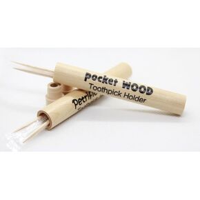 Wooden Pocket Travel Toothpick Holder - Bundle Set of 2 Holders with 3 Individually Wrapped Toothpicks in Saudi Arabia