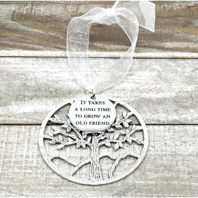 Friend Ornament, Tree of Life Ornament It Takes a Long time to Grow an Old Friend, Christmas Ornament, Home Wall Decor, Friend Birthday Gift, Friendship Gift