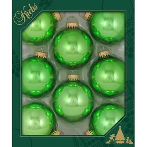 Glass Christmas Tree Ornaments - 67mm / 2.63" [8 Pieces] Designer Balls from Christmas By Krebs Seamless Hanging Holiday Decor (Velvet Ebony Black)