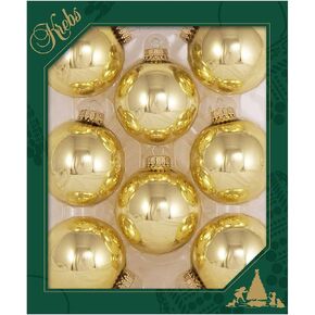 Glass Christmas Tree Ornaments - 67mm / 2.63" [8 Pieces] Designer Balls from Christmas By Krebs Seamless Hanging Holiday Decor (Velvet Ebony Black) in Kuwait