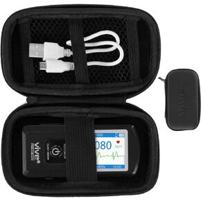 Hard Travel Case for ECG (Black) - Heart Monitor Case for Kardia Mobile 6L & EKG - Cardicac Mobil Device Carrier - Waterproof Protective Cover for EKG Lightweight, Portable, Mesh Pocket