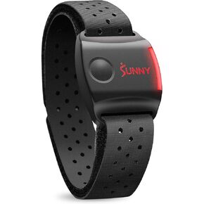 Sunny Health & Fitness Heart Rate Monitor Armband with LED Indicator, Step Counter, Comfortable Strap for Fitness, Training, Exercise and Bluetooth and ANT+ Enabled with Exclusive SunnyFit App