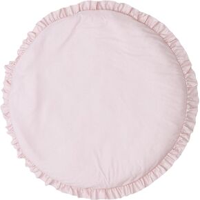 Apioiqa Pink Children Play Mat Baby Crawling Mat Kids Teepee Mat Tent Round Rug Ruffled Baby Mats Cotton Carpet for Baby Floor Kids Room Decoration 39.3 inches