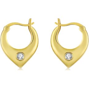 Chunky Hoop Earrings 925 Sterling Silver Gold Plated Hypoallergenic Thick Huggie Earring Lightweight Dangle Dainty Gold Jewelry Gifts for Women Girl