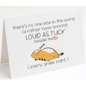 Funny Anniversary Card For Men & Women. Snoring Loud Card. Anniversary Card For Couples. Cat Anniversary Card.