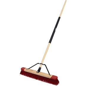 Harper 20201014 24 in. Premium Indoor Smooth-Surface Push Broom with Flagged Bristles, Gray