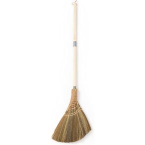 BMart Home Natural Whisk Sweeping Hand Handle Broom 50 inch Length- Vietnamese Straw Soft Broom for Cleaning Indoor-Outdoor, Sofa, Car Hood, Decoration Items (Natural)