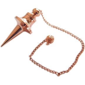 Myhealingworld Long Cone Point Copper Metal Openable Disc Pendulum. Pendulum for Dowsing & Divination.