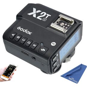 Godox X2T-N TTL Wireless Flash Trigger for Nikon - Bluetooth Support,2.4G HSS 1/8000s,5 Separate Group Buttons,New Hotshoe Locking,New AF Assist Light