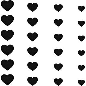 24 pcs Black Heart Shape Iron on Patches, Black Hearts Patches, Black Heart Iron on Patch, Black Heart Patches, Cute Mini Heart Iron-on sew-on Patches, Heart Shaped Iron On Patches