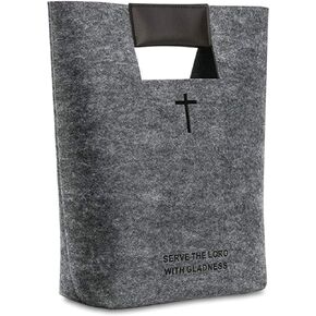 Felt Bible Cover, Bible Protective Carrying Case, Bible Tote, Bible Study Book Holder, Church Bible Carrier with Hollowed Cross Design and Bible Verse（Beige）