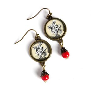 Alice In Wonderland White Rabbit Earrings