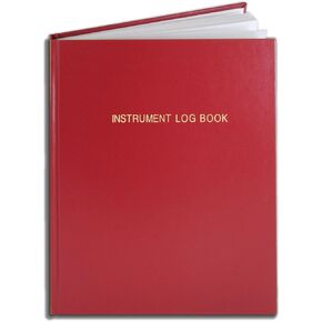 BookFactory Instrument Log Book - 120 Pages 8" x 10" Red Cover Section Sewn Hardbound (LOG-120-SCS-A (Instrument))