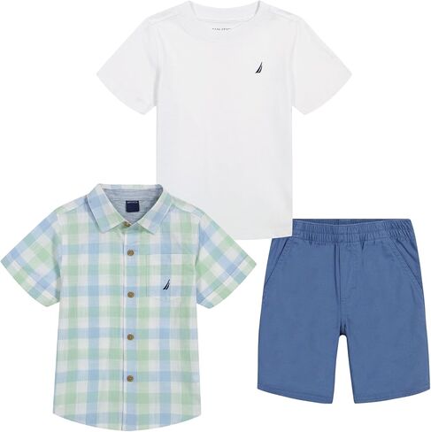 Nautica Sets (KHQ) Boys Nautica 3 Piece Woven Short Set in Saudi Arabia