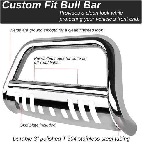 DNA MOTORING BURB-037-BK 3" Front Bumper Push Bull Bar in Kuwait