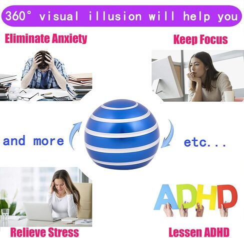 Desk-Kinetic-Toys Cool-Gadgets for Fidget: Cool-Stuff-Thing Game Toy for Adult Teen Children Kid, Stress Relief Optical-Illusion Gifts for Office School Home Man Women Christmas Spinning 180 Seconds in Kuwait