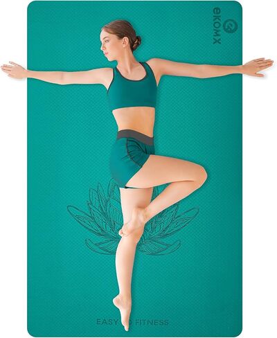 Ekomx Extra Large Yoga Mat for Women & Men(72"x 48"x6mm), Non Slip, non-toixc, Wide TPE Workout Mat with Strap,Exercise & Fitness Mat for All Barefoot Yoga,Pilates Mats for Home Gym,Stretch in Saudi Arabia