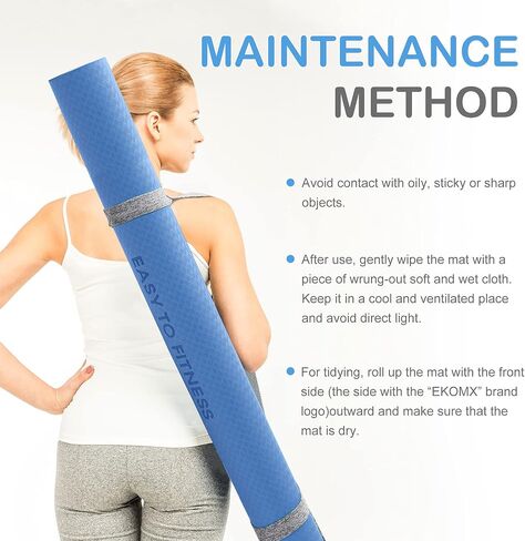Ekomx Extra Large Yoga Mat for Women & Men(72"x 48"x6mm), Non Slip, non-toixc, Wide TPE Workout Mat with Strap,Exercise & Fitness Mat for All Barefoot Yoga,Pilates Mats for Home Gym,Stretch in Saudi Arabia
