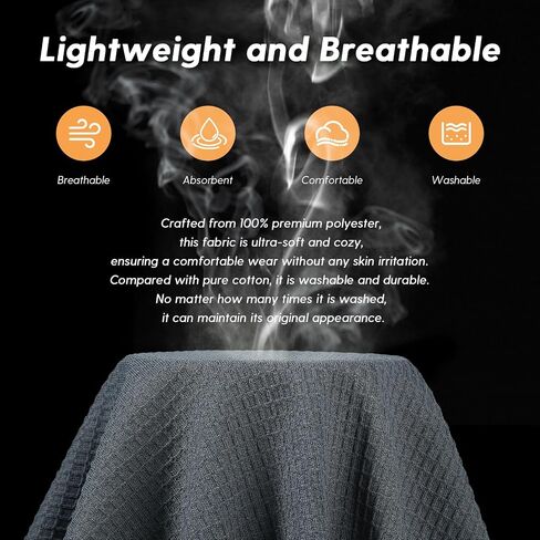 FashGudim Mens Lightweight Waffle Knit Robe Soft Kimono Spa Bathrobes Knee Length Summer Robes in Saudi Arabia