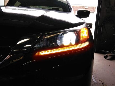 iJDMTOY Compatible With 2013-2015 Honda Accord Sedan, Set of Xenon White LED Even Illuminating Daytime Running Light Retrofit Kit, Fit Inside Parking Lamp Housing in Saudi Arabia