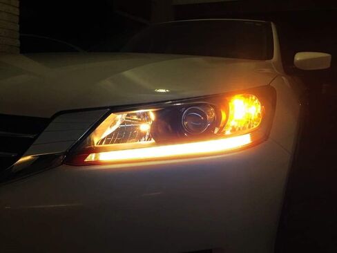 iJDMTOY Compatible With 2013-2015 Honda Accord Sedan, Set of Xenon White LED Even Illuminating Daytime Running Light Retrofit Kit, Fit Inside Parking Lamp Housing in Saudi Arabia